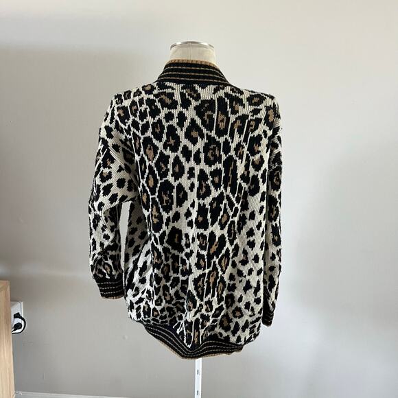 Vtg Y2K 2000s Leopard Print Button Cardigan Wmns S Casual Lounge - Picture 5 of 9